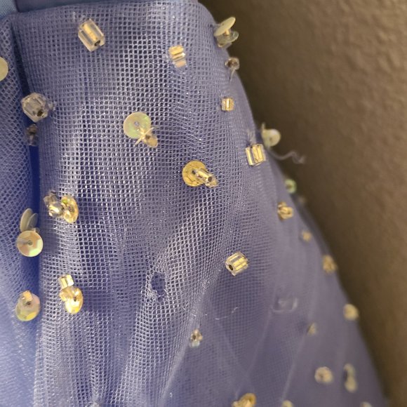 Tiffany Designs light blue strapless prom dress - Picture 4 of 7